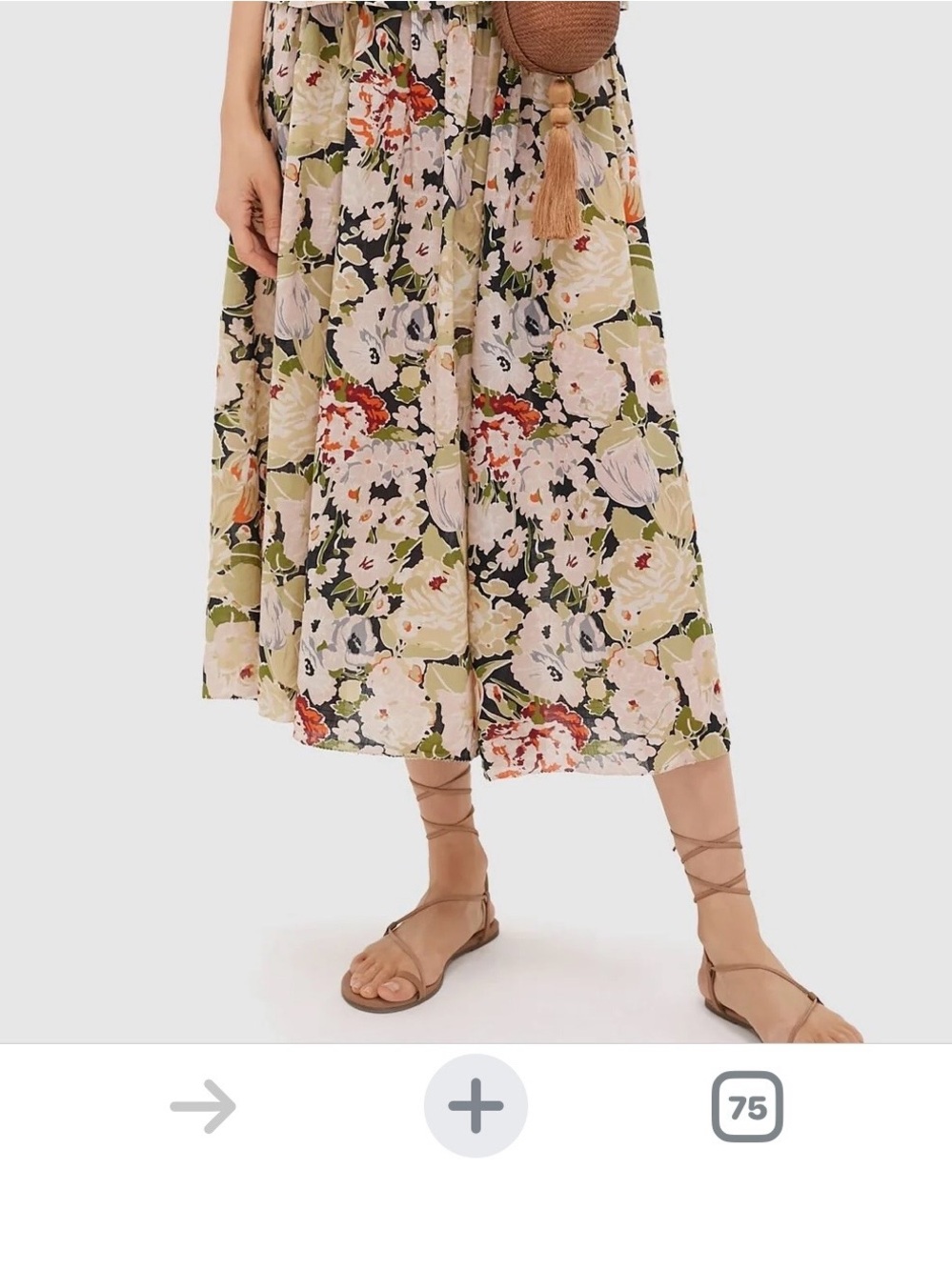 Tuckernut THE GREAT Vintage Rose The Canary Skirt Floral Smocked Waist Size 0 - Picture 2 of 10
